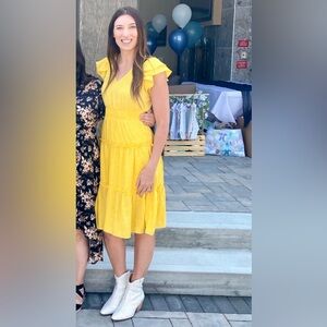 Jessica Simpson Yellow Midi Dress